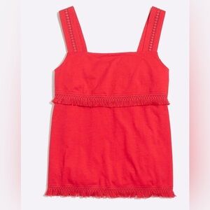 J. Crew Women’s Warm Cerise Fringe Tank Size S